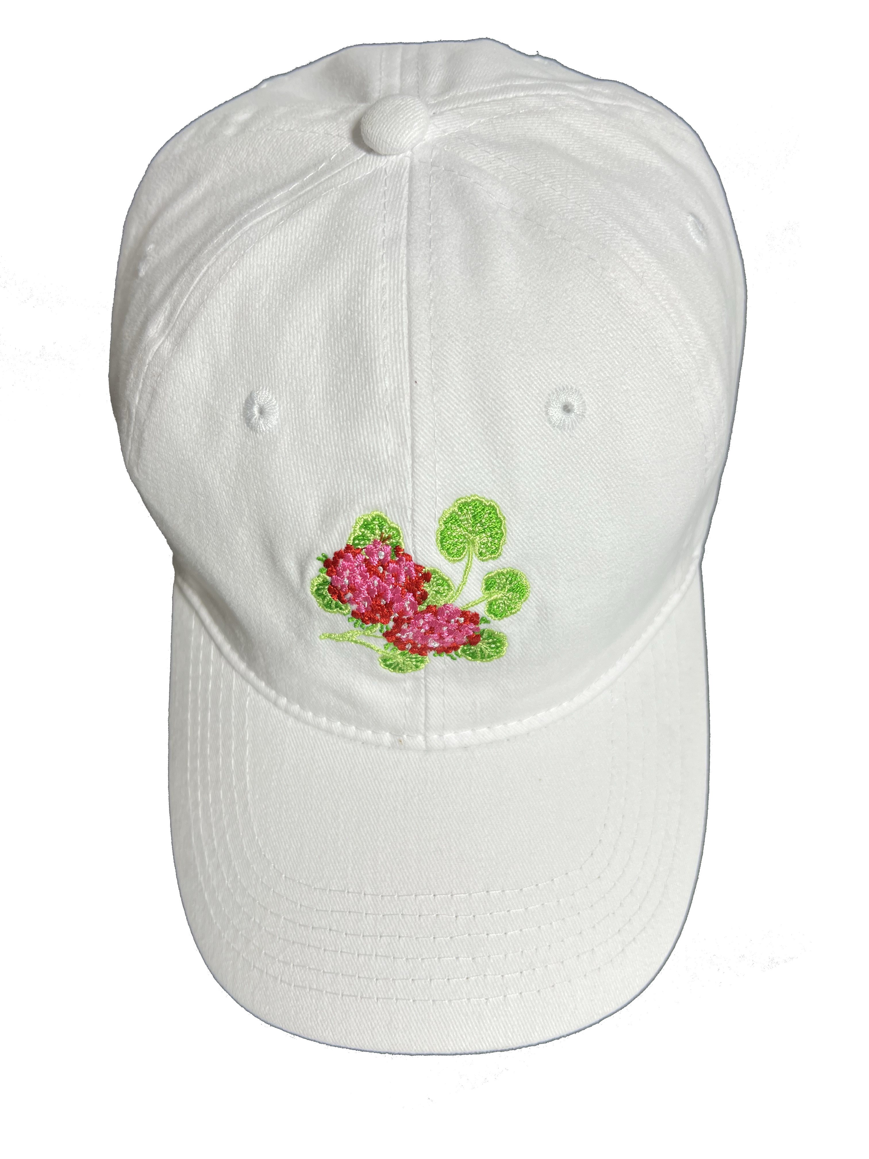 Grand Geranium Embroidered Cap