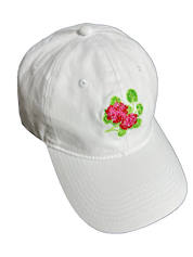 Grand Geranium Embroidered Cap